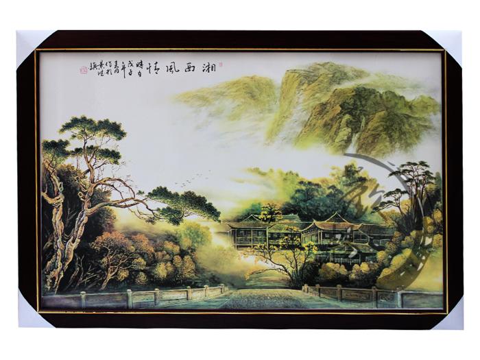 粉彩陶瓷瓷板画,墙壁装饰画,景德镇装饰工艺画