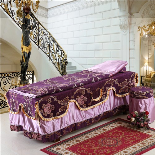 床价格_美容床罩四件套 熏蒸床罩 洗头床罩 紫